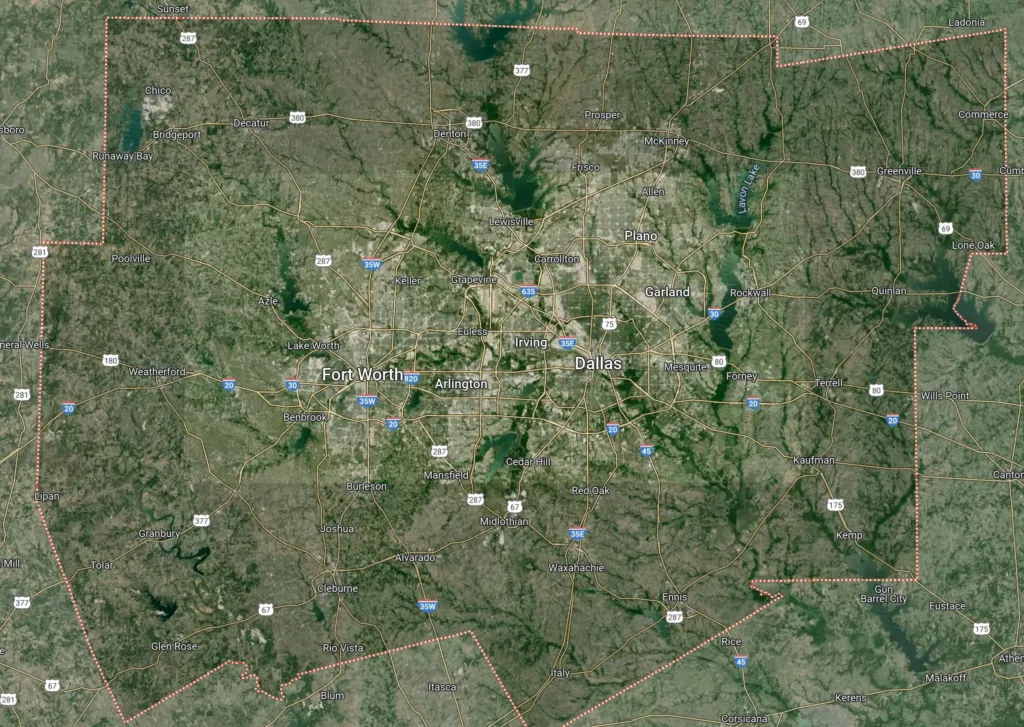 DFW metroplex map