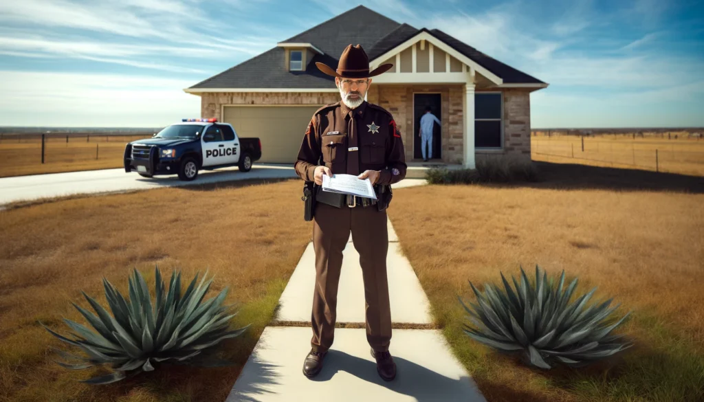 Local Dallas Constable enforcing writ of possession 