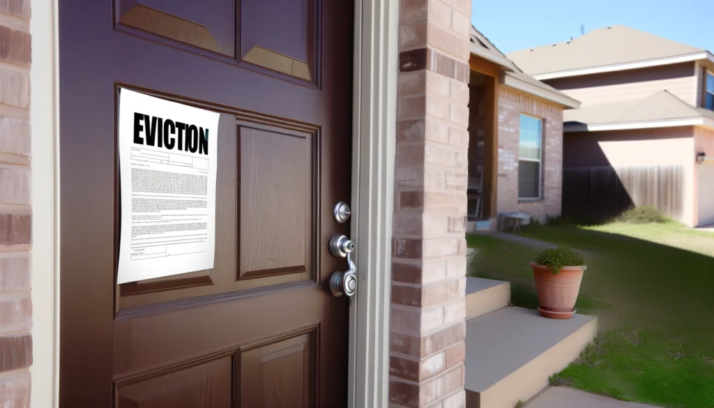 Eviction notice posted on front door