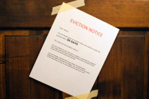 sample of eviction notice placed on tenant front door in Dallas Texas