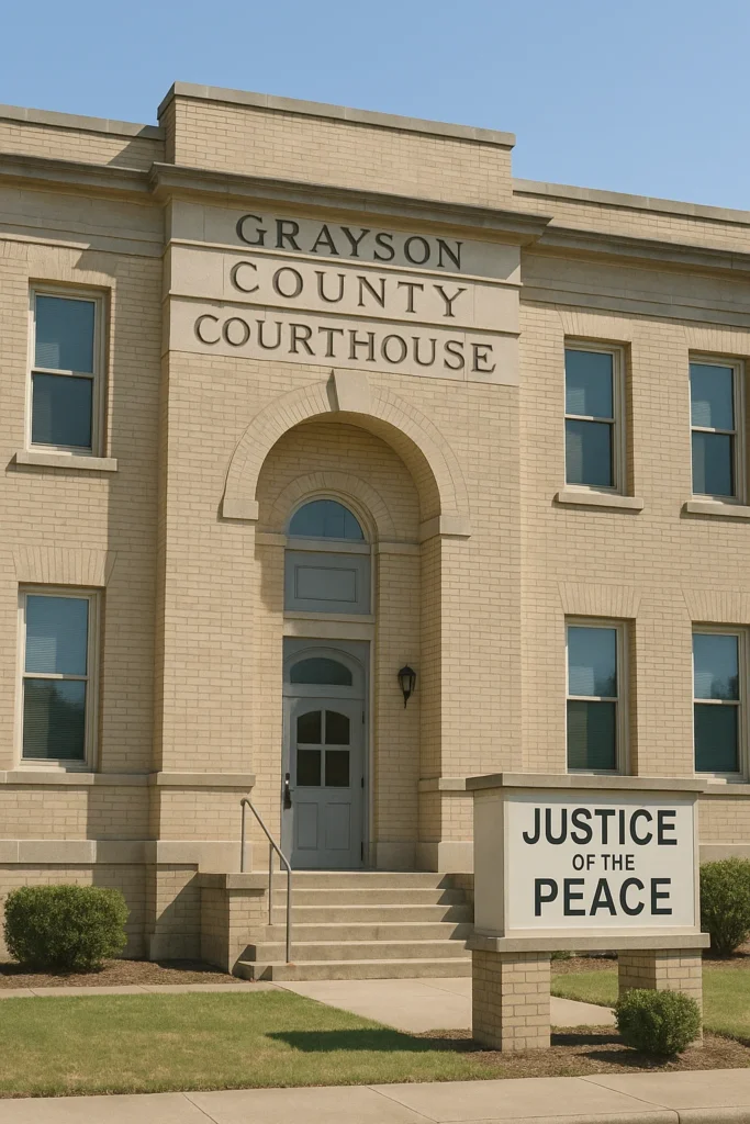 Exterior of a Grayson County courthouse where eviction cases are processed after an eviction notice grayson