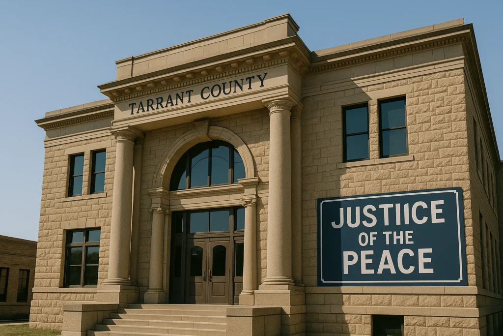 Exterior of a Tarrant County courthouse in Fort Worth where eviction suits are filed, part of how to evict someone in Fort Worth